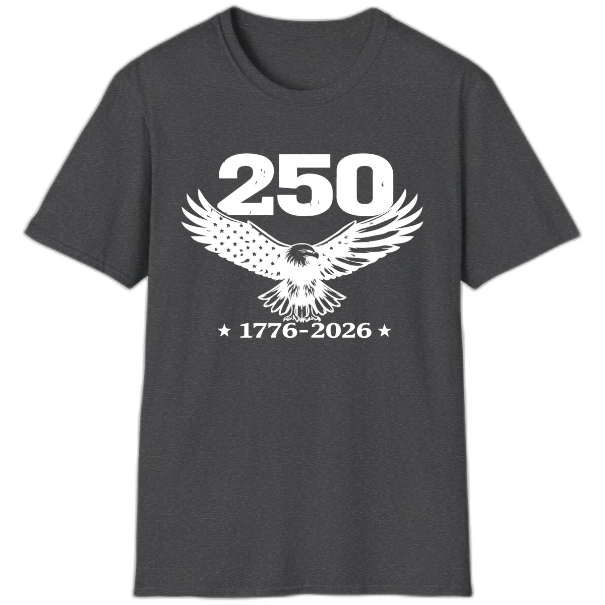 America 250th Anniversary Eagle Design T-Shirt in Dark Heather